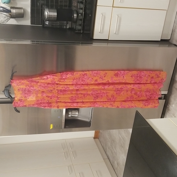 💕TED BAKER💕 Rosaliy Full Length Swim  Cover Up ~ Bright Pink Print Large NWT - Picture 12 of 16